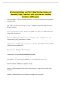 Environmental Law and Policy&colon; Key Statutes&comma; Cases&comma; and Agencies&sol; Exam Questions with Accurate and Verified Answers&period; 100&percnt;Success