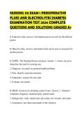 NURSING 110 EXAM 1 PERIOPERATIVE FLUID AND ELECTROLYTES DIABETES EXAMINATION TEST 2026 COMPLETE QUESTIONS AND SOLUTIONS GRADED A&plus;