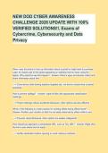 NEW DOD CYBER AWARENESS CHALLENGE 2026 UPDATE WITH 100&percnt; VERIFIED SOLUTIONS&excl;&excl;&comma; Exams of Cybercrime&comma; Cybersecurity and Data Privacy