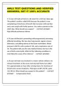 AMLS Test questions and verified answers&semi; get it 100&percnt; accurate