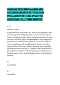 NURSING PROFESSIONALISM AND ACCOUNTABILITY CERTIFICATION EVALUATION SET 2026 PRACTICE QUESTIONS SOLUTIONS VERIFIED