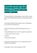 NURSING PROFESSIONALISM AND ACCOUNTABILITY FINAL REVIEW MANUAL 2026 TESTED QUESTIONS CORRECT ANSWERS