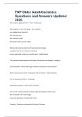 FNP Older Adult&sol;Geriatrics Questions and Answers Updated 2026