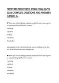 NUTRITION PROCTORED RETAKE FINAL PAPER 2026 COMPLETE QUESTIONS AND ANSWERS GRADED A&plus;