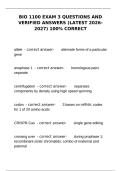BIO 1100 Exam 3 questions and verified answers &lpar;latest 2026- 2027&rpar; 100&percnt; correct