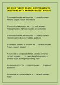 BIO 1100 Theory Exam 1 comprehensive questions with answers latest update
