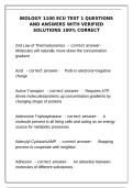 Biology 1100 ECU Test 1 Questions & Verified Solutions &vert; 100&percnt; Correct