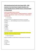 GRE Verbal Reasoning Practice Exam Newest 2025 &ndash; 2026  Questions From Actual Exams Complete Questions And  Correct Detailed Answers &lpar;Verified Answers&rpar; &vert;Already Graded  A&plus;&vert;&vert;Brand New&excl;&excl;
