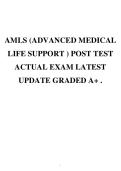 AMLS &lpar;ADVANCED MEDICAL LIFE SUPPORT &rpar; POST TEST ACTUAL EXAM LATEST UPDATE GRADED A&plus; &period;
