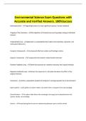 Environmental Science Exam Questions with Accurate and Verified Answers&period; 100&percnt;Success