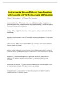 Environmental Science Midterm Exam Questions with Accurate and Verified Answers&period; 100&percnt;Success
