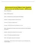 Environmental Science Midterm Exam Questions with Accurate and Verified Answers&period; 100&percnt;Success