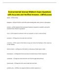 Environmental Science Midterm Exam Questions with Accurate and Verified Answers&period; 100&percnt; Success