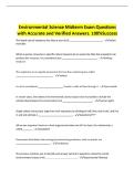 Environmental Science Midterm Exam Questions with Accurate and Verified Answers&period; 100&percnt;Success