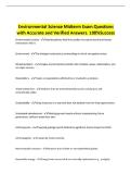 Environmental Science Midterm Exam Questions with Accurate and Verified Answers&period; 100&percnt;Success