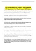 Environmental Science Midterm Exam Questions with Accurate and Verified Answers&period; 100&percnt;Success