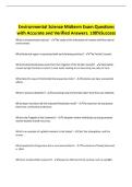 Environmental Science Midterm Exam Questions with Accurate and Verified Answers&period; 100&percnt;Success
