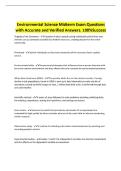 Environmental Science Midterm Exam Questions with Accurate and Verified Answers&period; 100&percnt;Success
