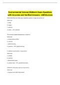 Environmental Science Midterm Exam Questions with Accurate and Verified Answers&period; 100&percnt;Success