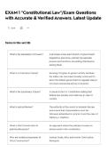 EXAM 1 "Constitutional Law"&sol;Exam Questions with Accurate & Verified Answers&period; Latest Update