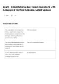 Exam 1 Constitutional Law-Exam Questions with Accurate & Verified Answers&period; Latest Update