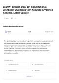 Exam&num;1 subject area&colon; 201 Constitutional Law&sol;Exam Questions with Accurate & Verified Answers&period; Latest Update