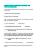 Biology 2e Unit 1 Exam Practice Questions with 100&percnt; Correct Answers