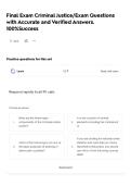 Final Exam Criminal Justice&sol;Exam Questions with Accurate and Verified Answers&period; 100&percnt;Success