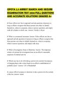 OPOTA 2&period;3 ARREST SEARCH AND SEIZURE EXAMINATION TEST 2026 FULL QUESTIONS AND ACCURATE SOLUTIONS GRADED A&plus;