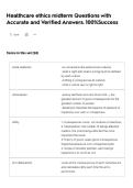 Healthcare ethics midterm Questions with Accurate and Verified Answers&period; 100&percnt;Success