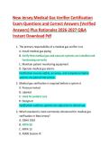 New Jersey Medical Gas Verifier Certification &ndash; Practice Exam Questions with Verified Answers and Rationales Certification Preparation LATEST UPDATE