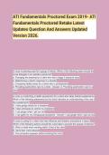 ATI Fundamentals Proctored Exam 2019- ATI Fundamentals Proctored Retake Latest Updates Question And Answers Updated Version 2026&period;