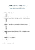 SAT Math Practice&comma; SAT Preparation &ndash; 100 Multiple Choice Questions with Answer Key Practice Material