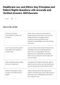 Healthcare Law and Ethics&colon; Key Principles and Patient Rights Questions with Accurate and Verified Answers&period; 100&percnt;Success