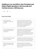 Healthcare Law and Ethics&colon; Key Principles anp Patient Rights Questions with Accurate and Verified Answers&period; 100&percnt;Success