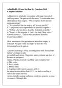 Adult Health 1 Exam One Practice Questions With Complete Solutions