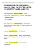NUR2392 Multidimensional Care II Exam 2 Questions &vert; Correct Detailed Answers