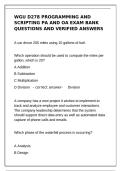 WGU D278 Programming and Scripting PA and OA Exam Bank &vert; Verified Answers