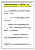 WRT Certification Exam Questions &vert; Verified Answers 100&percnt; Correct &vert; Grade A