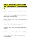 PBSI 340 EXAM 2 ACTUAL EXAM PAPER 2026 QUESTIONS WITH ANSWERS GRADED A&plus;