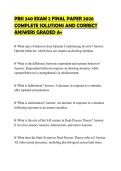 PBSI 340 EXAM 2 FINAL PAPER 2026 COMPLETE SOLUTIONS AND CORRECT ANSWERS GRADED A&plus;