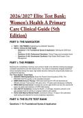 2026&sol;2027 Test Bank for Women's Health&colon; A Primary Care Clinical Guide &lpar;5th Edition&rpar; &vert; Q&A with Clinical Rationales