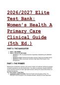 2026&sol;2027 Test Bank&colon; Women&rsquo;s Health A Primary Care Clinical Guide &lpar;5th Ed&period;&rpar; &vert; Q&A & Rationales 