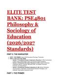 DISTINCTION GUARANTEED&colon; 2026&sol;2027 PSE4801 Philosophy of Education Test Bank &lpar;66 Q&A with Expert Analysis&rpar;  