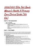 2026&sol;2027 Test Bank&colon; Women&rsquo;s Health A Primary Care Clinical Guide &lpar;5th Ed&period;&rpar; &vert; Nursing & Pharmacology