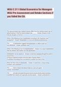 WGU C 211 Global Economics for Managers WGU Pre Assessment and Retake Sections if you failed the OA&period;