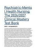 2026&sol;2027 Psychiatric Mental Health Nursing Test Bank &vert; NCLEX NGN Mastery & DSM-5-TR Updates