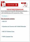 NSG 527 Midterm Exam &lpar;Latest 2025 &sol; 2026&rpar; Questions and Answers with Verified Rationales&comma; 100&percnt; Guarantee Pass - Wilkes
