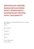 2026 Practice Exam 1 MCQ With  Questions And Correct Detailed  Answers &vert; Already Graded A&plus; &vert;  Guaranteed Success &vert; Brand New  Version &vert; Latest update&excl;&excl;&excl;&excl;&excl;&excl;&excl; 