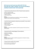 HESI Critical Care Exit Practice Exam 2026 LATEST TEST 150  QUESTIONS AND CORRECT ANSWERS  WITH DETAILED RATIONALES  COVERING THE RECENT MOST TESTED QUESTIONS 